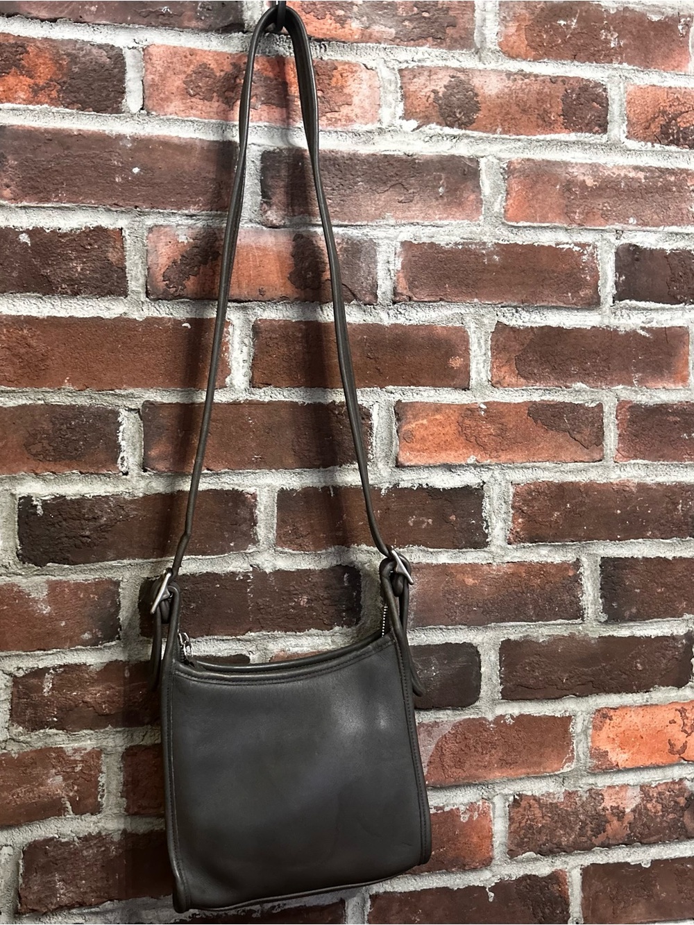 Coach vintage Dark taupe/brown Leather Crossbody Bag